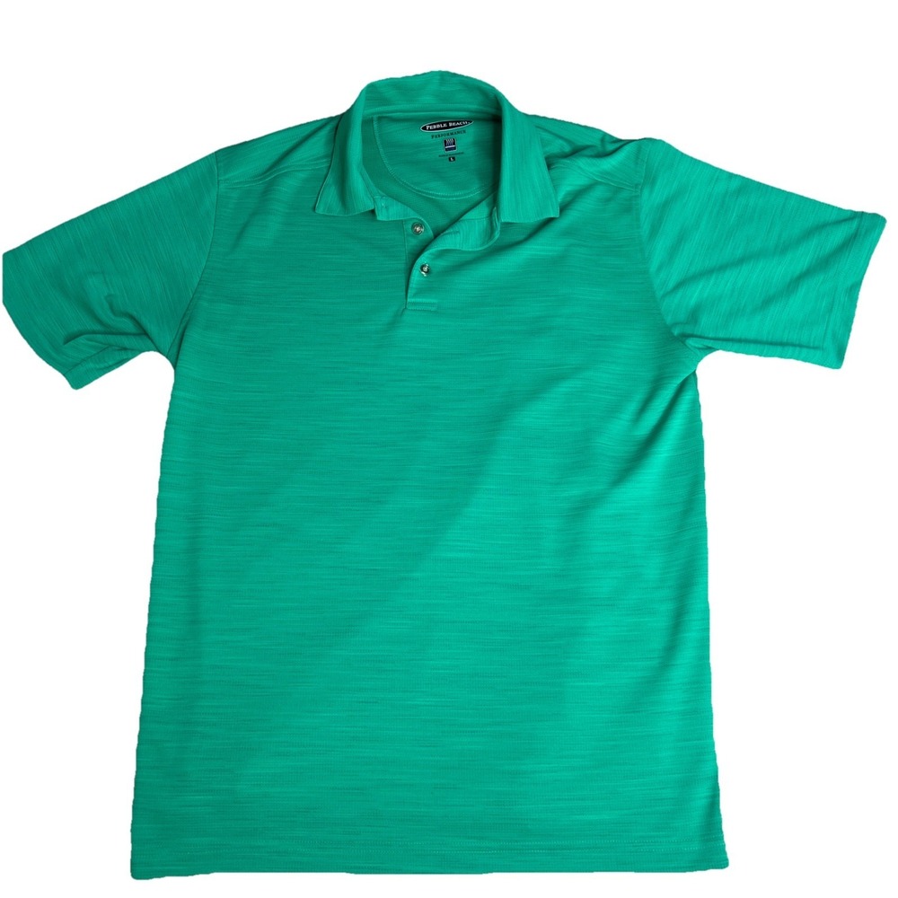Pebble Beach Performance Golf Polo Shirt Size Large - Green (308)